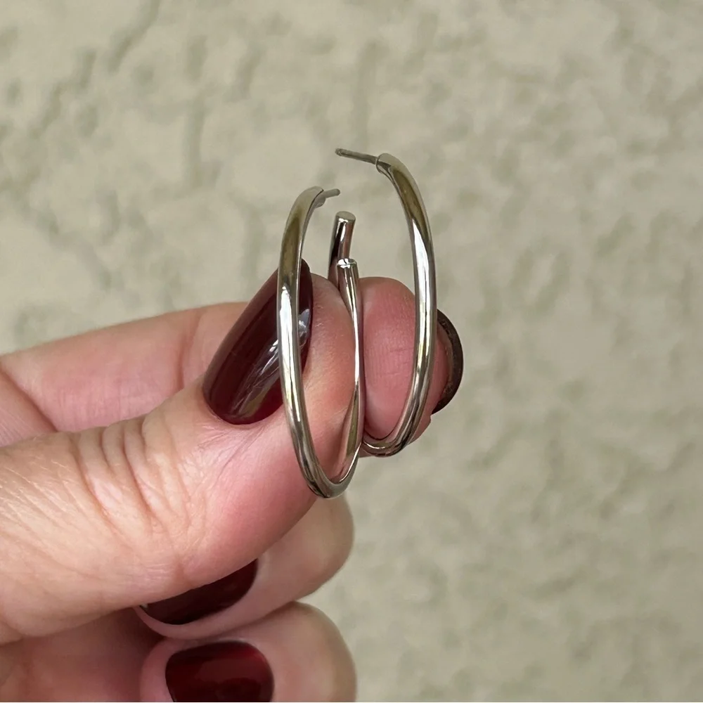 Delicate Silver Hoop Earrings